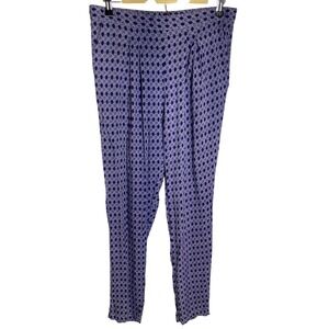 Patterned Casual Pants Elastic Waist Lightweight Blue White H&M - Size S‎